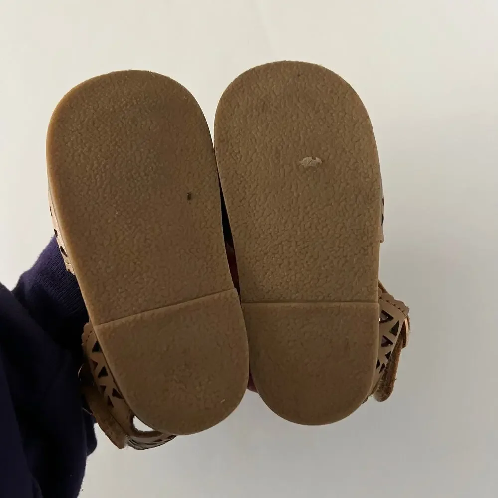 Consciously Baby leather pocket sandals